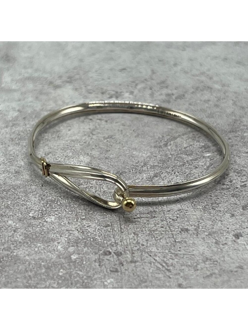 Tiffany & Co Hook and Eye Bangle Silver YG Vintage Bracelet